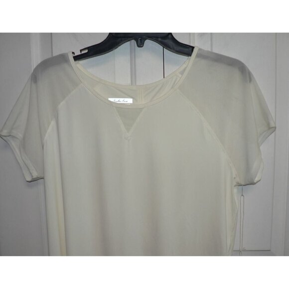 Another Love Women's Mesh Sleeve Athletic Sports Tee in Ivory Small MSRP $34 - Picture 2 of 4
